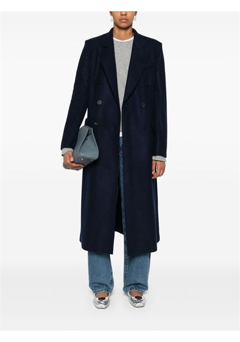 Navy blue double-braested tailored coat Harris wharf london - women HARRIS WHARF LONDON | A1644MPS358